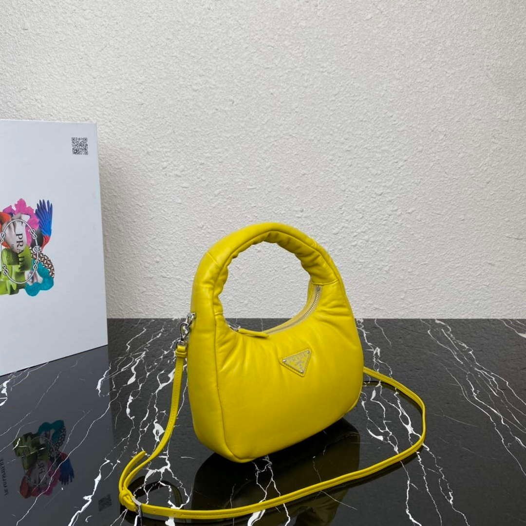 Replica Prada 1BA384 Prada Soft Padded Nappa Leather Mini Bag Yellow