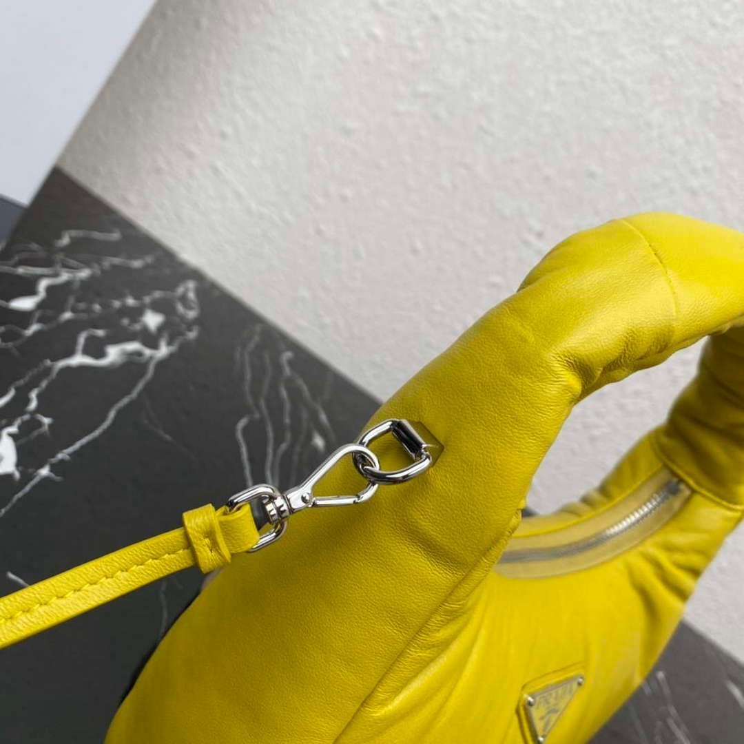 Replica Prada 1BA384 Prada Soft Padded Nappa Leather Mini Bag Yellow
