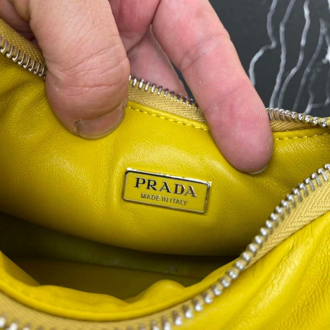 Replica Prada 1BA384 Prada Soft Padded Nappa Leather Mini Bag Yellow