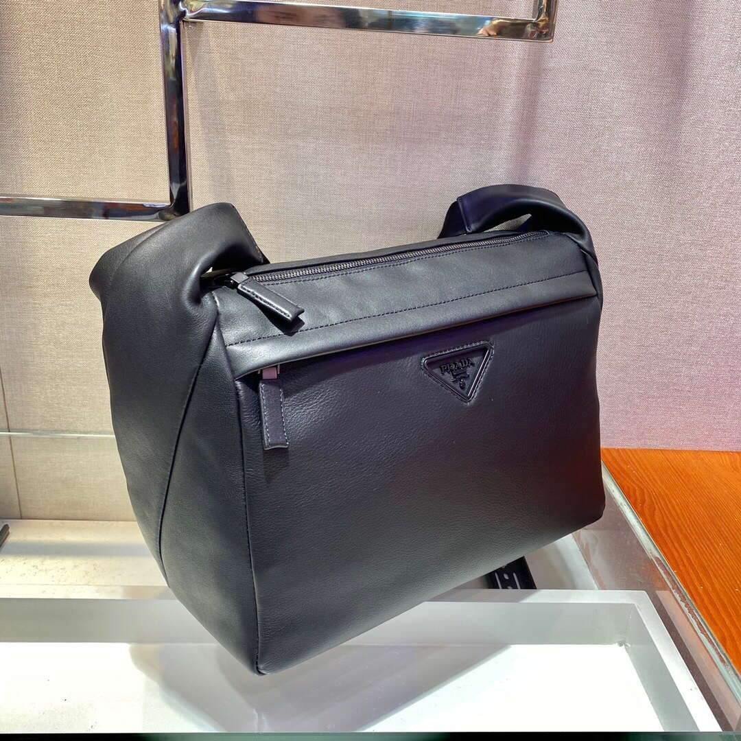 Replica Prada 2VH125 Prada Leather Shoulder Bag Black