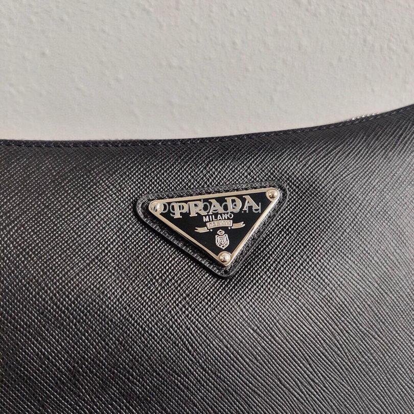 Replica Prada 2VH113 Saffiano Leather Shoulder Bag in Black