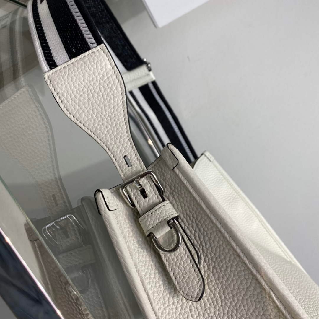 Replica Prada Leather hobo bag 1BC073 white