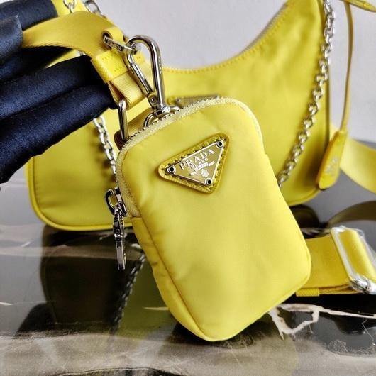 Replica Prada 1BH204 Prada Re-Edition 2005 Nylon Bag Light Yellow