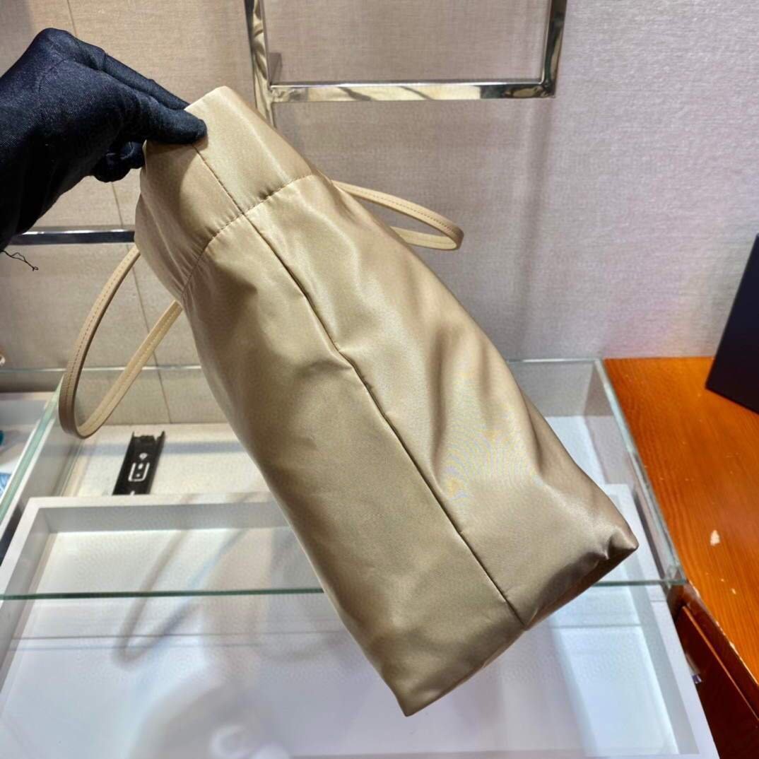 Replica Prada 1BG107 Re Nylon Medium Tote Bag Apricot