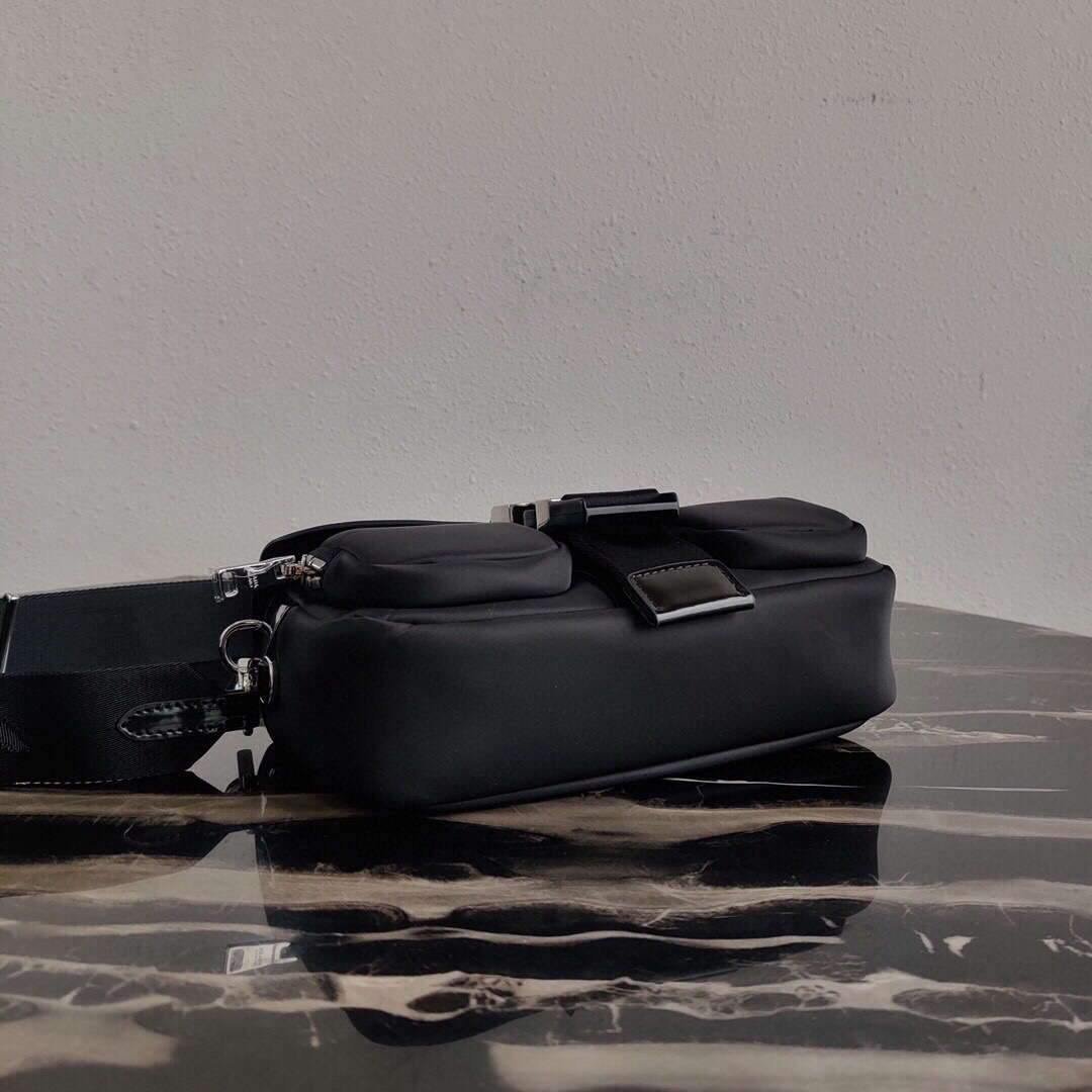 Replica Prada 1BD295 Prada Pocket Nappa Leather Bag Black