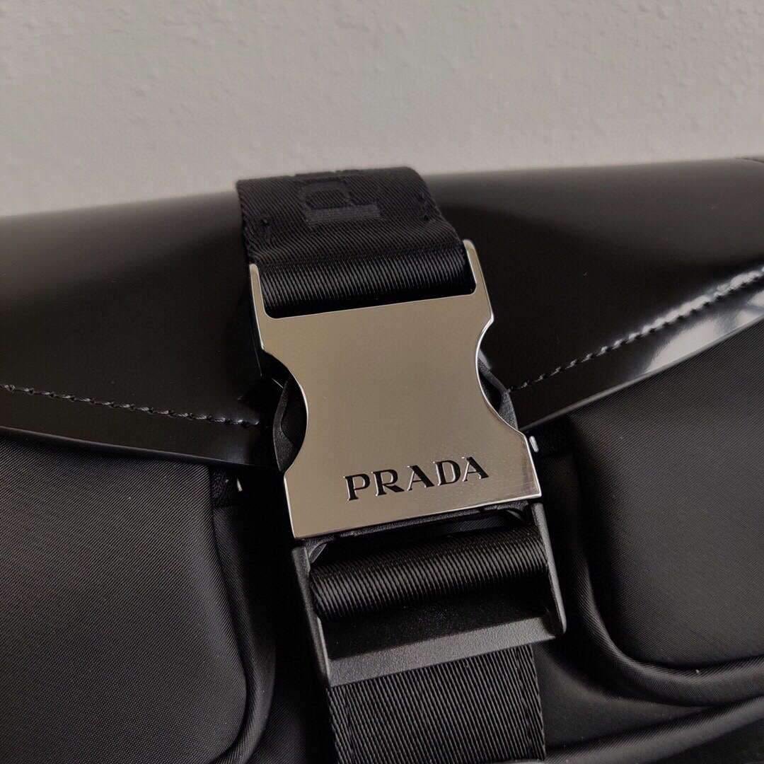 Replica Prada 1BD295 Prada Pocket Nappa Leather Bag Black