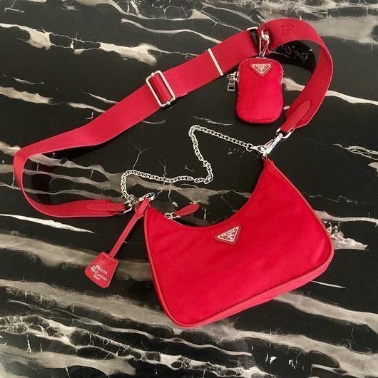 Replica Prada 1BH204 Prada Re-Edition 2005 Nylon Bag Red