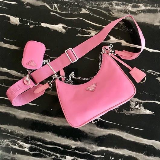 Replica Prada 1BH204 Prada Re-Edition 2005 Nylon Bag Pink