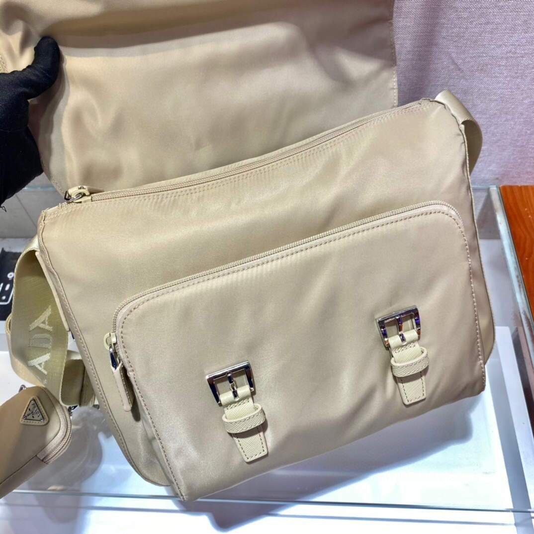 Replica Prada Medium Nylon Shoulder Bag 1BD671 Apricot