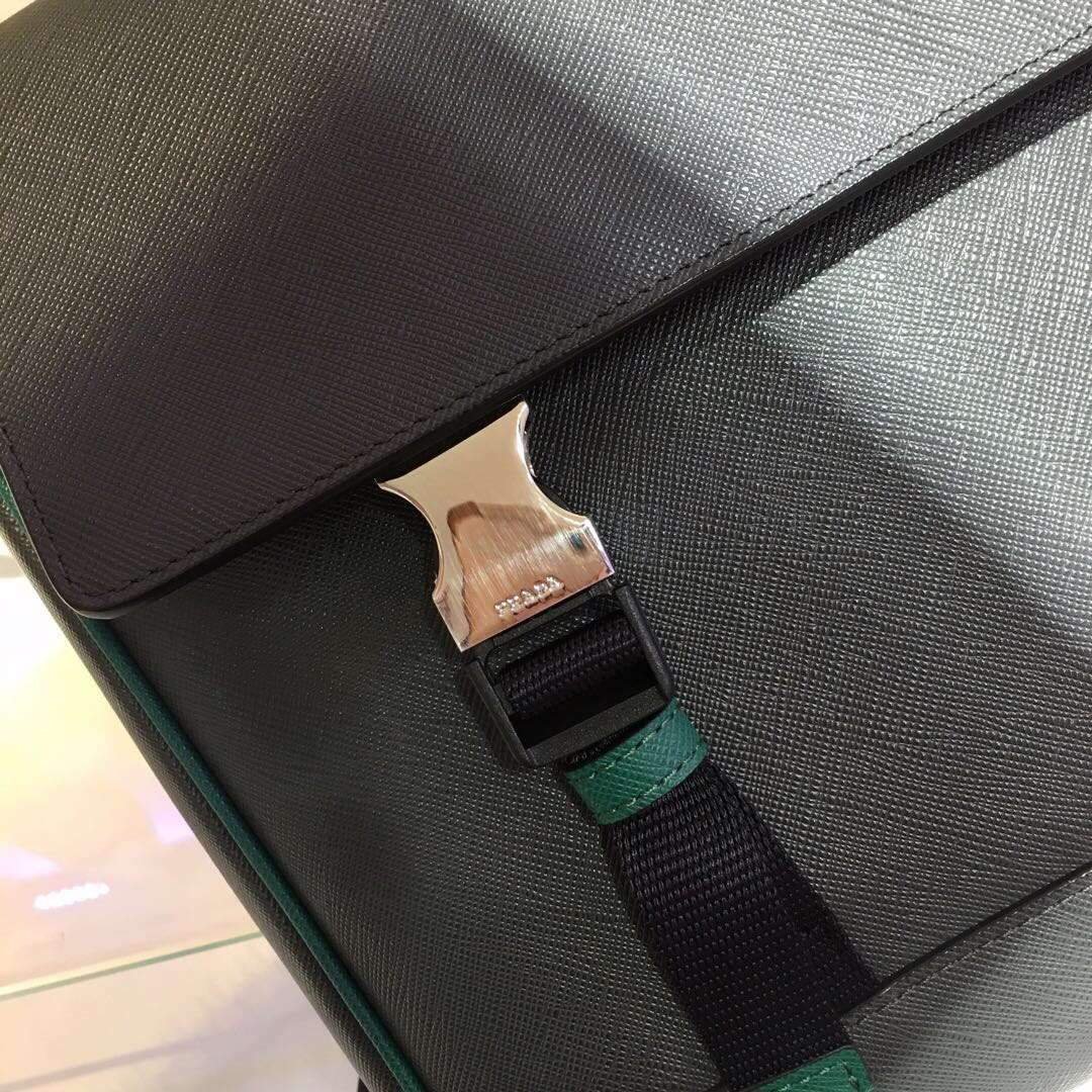 Replica Prada 2VD018 Shoulder Bag Men Black and Green