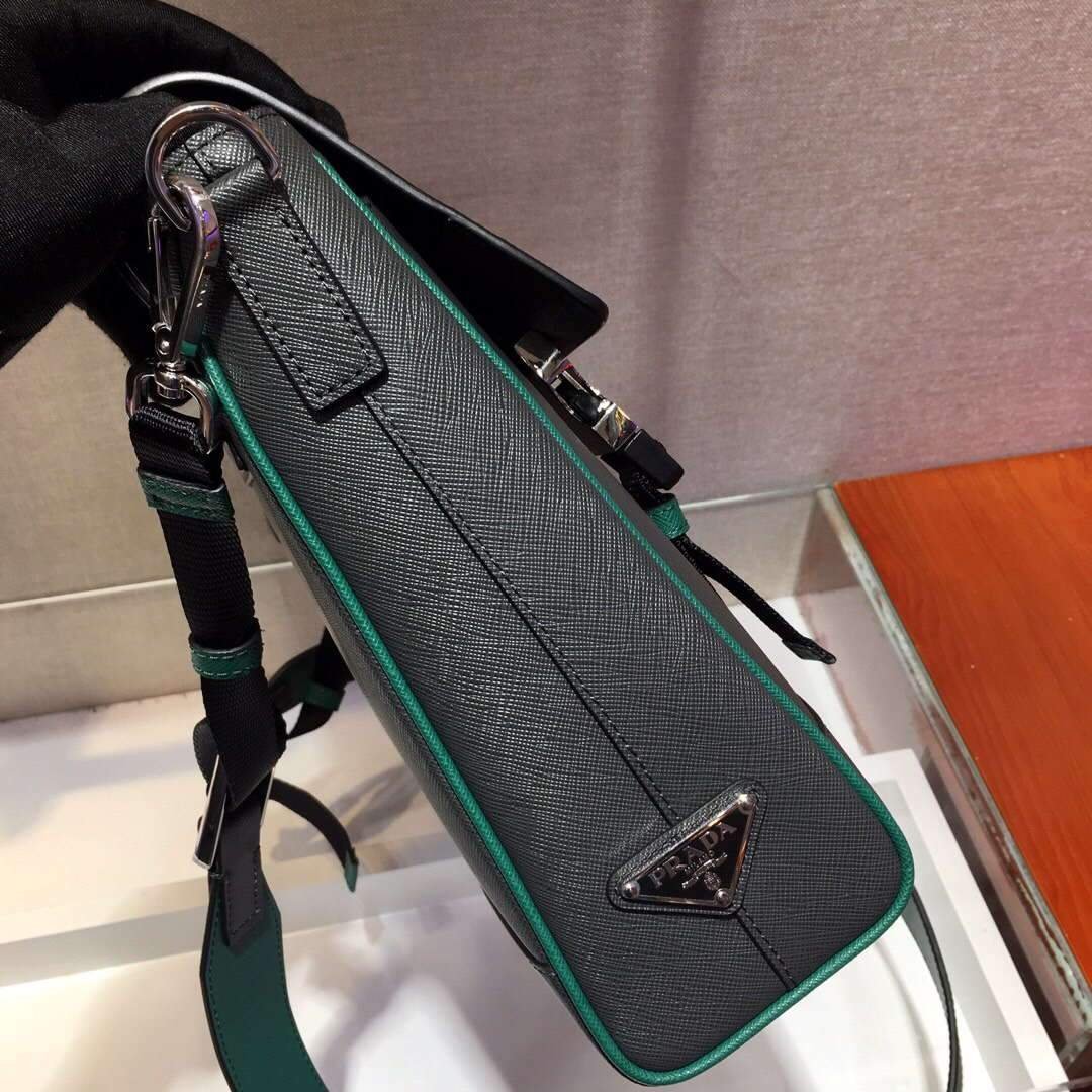 Replica Prada 2VD018 Shoulder Bag Men Black and Green
