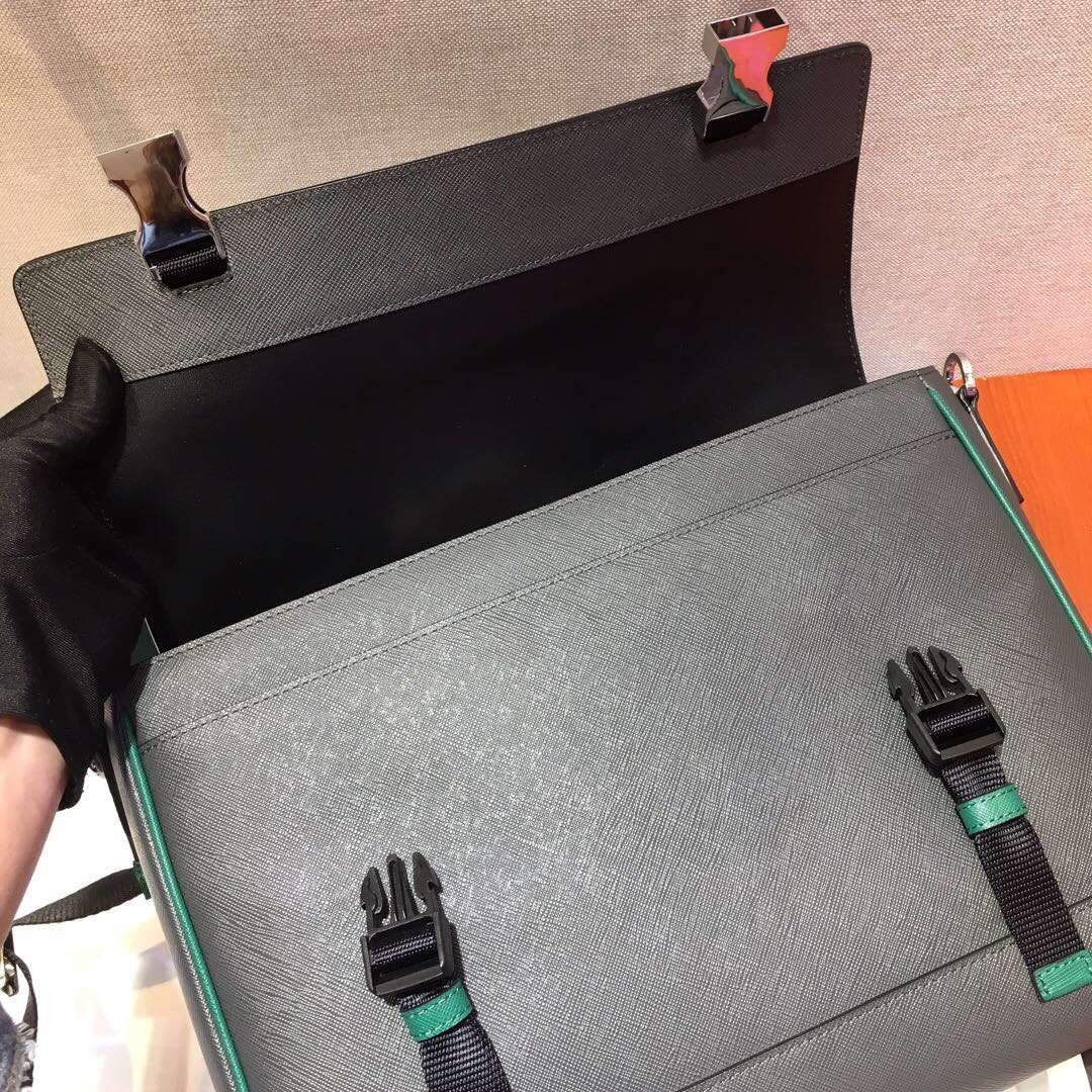 Replica Prada 2VD018 Shoulder Bag Men Black and Green