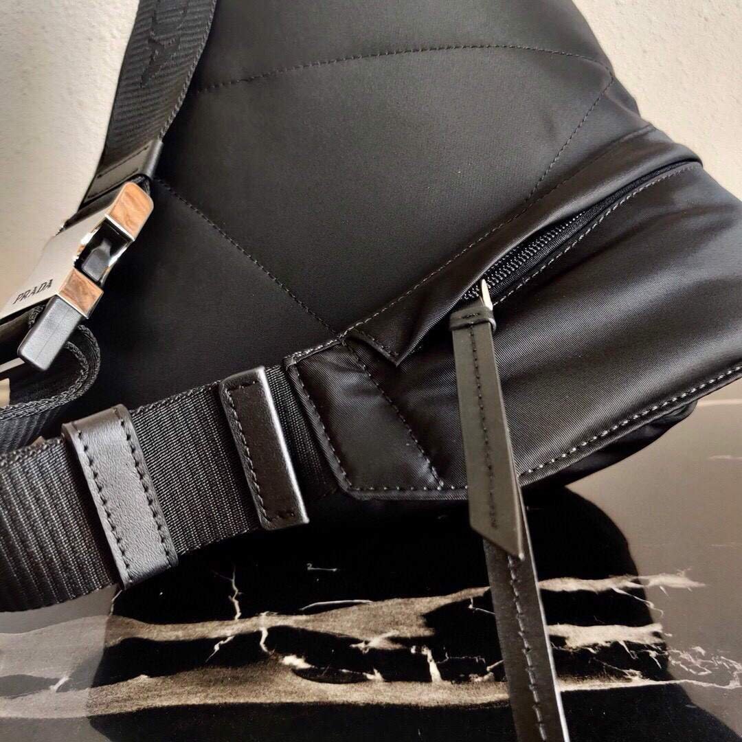 Replica Prada Re-Nylon and leather Backpack 2VZ092 Black