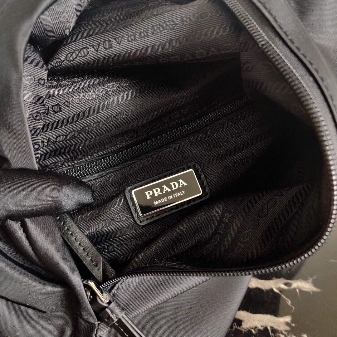 Replica Prada Re-Nylon and leather Backpack 2VZ092 Black