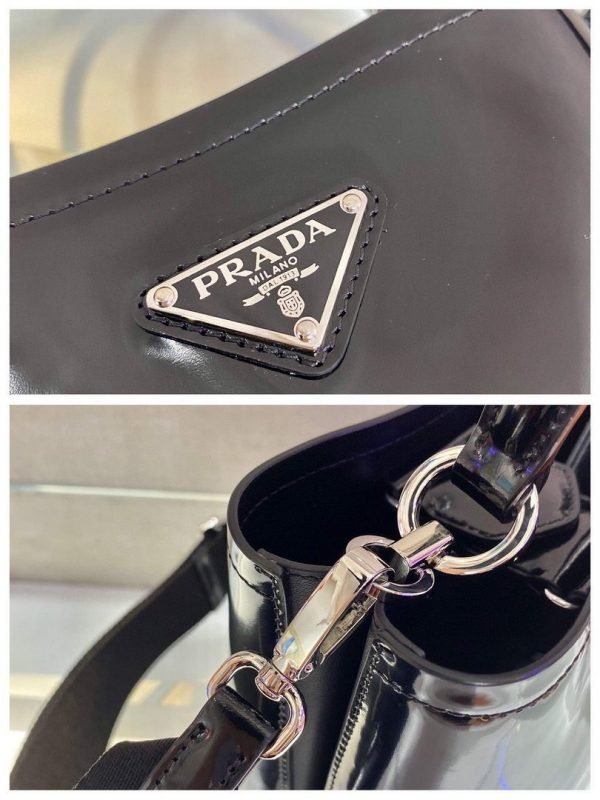 Replica Prada Panier ostrich leather 1BA319 Bag Black