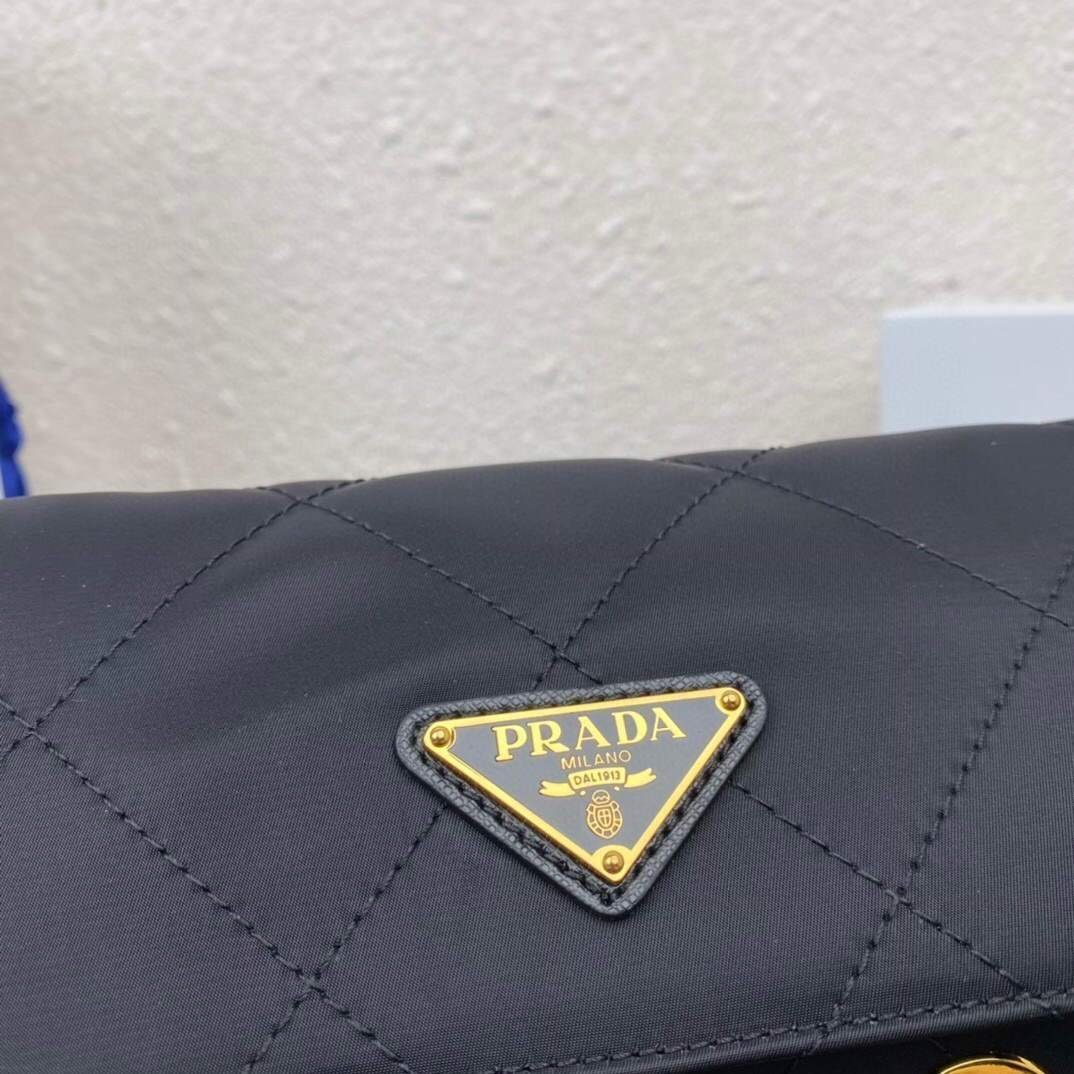 Replica Prada Nylon Vintage Chain Stray Bag 1BD620 Black