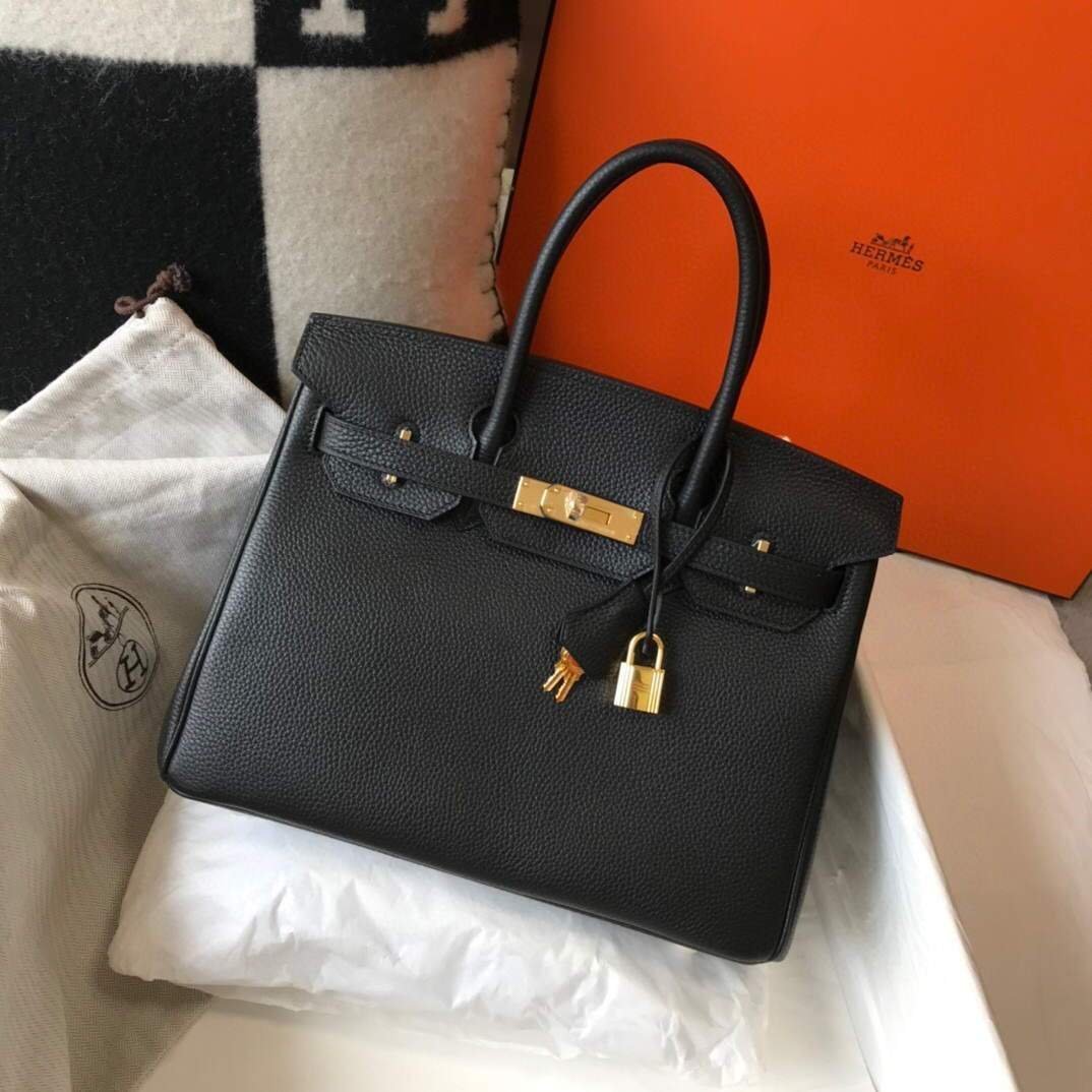 Replica Hermes Birkin Designer Tote Bag Togo Leather 28334 Black