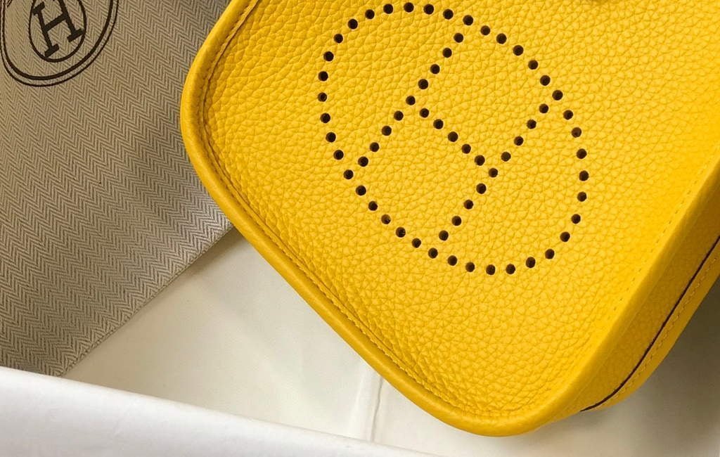 Replica Hermes Evelyne Bag Designer Hermes Mini Crossbody Real Bag 20426 Yellow
