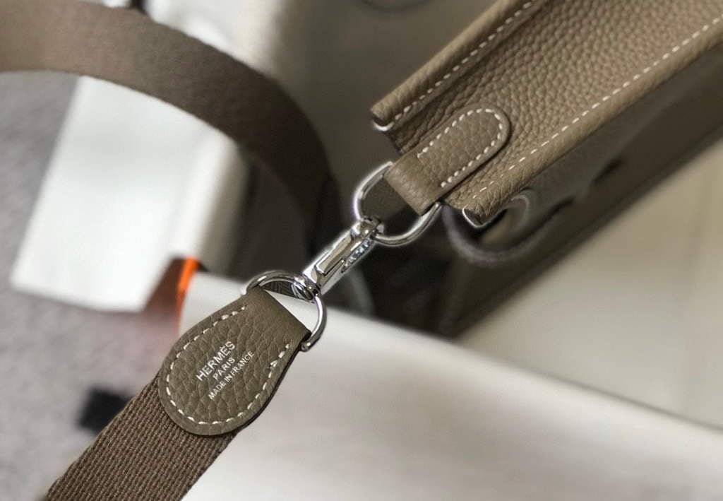 Replica Hermes Evelyne Bag Designer Hermes Mini Crossbody Real Bag 20423 Gray