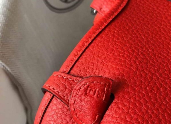 Replica Hermes Evelyne Bag Hermes Mini Crossbody Bag 20410 Silver Buckle Red