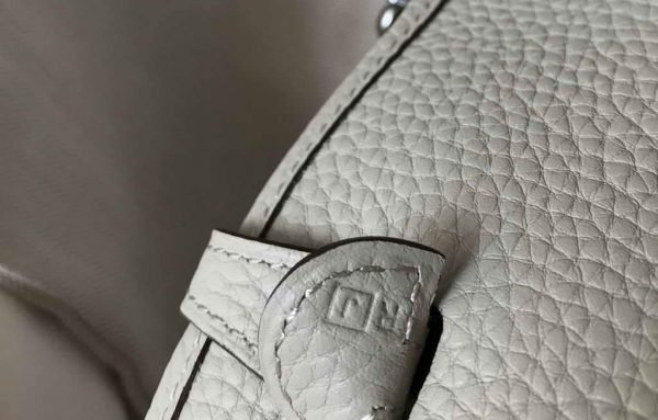 Replica Hermes Evelyne Bag Hermes Mini Crossbody Bag 20402 Silver Buckle Light Gray