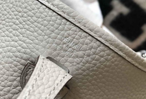Replica Hermes Evelyne Bag Hermes Mini Crossbody Bag 20402 Silver Buckle Light Gray