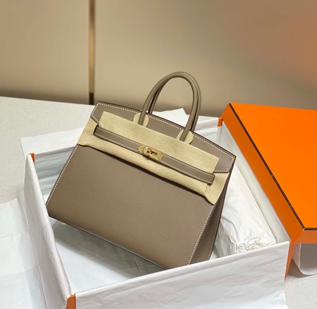 Replica Hermes Birkin Designer Tote Bag Epsom Leather 28369 elephant Gray