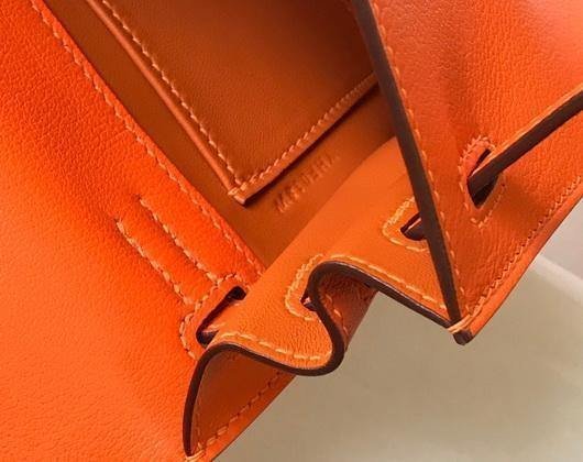 Replica Hermes Kelly Danse 22cm Leather Bag 20355 Orange