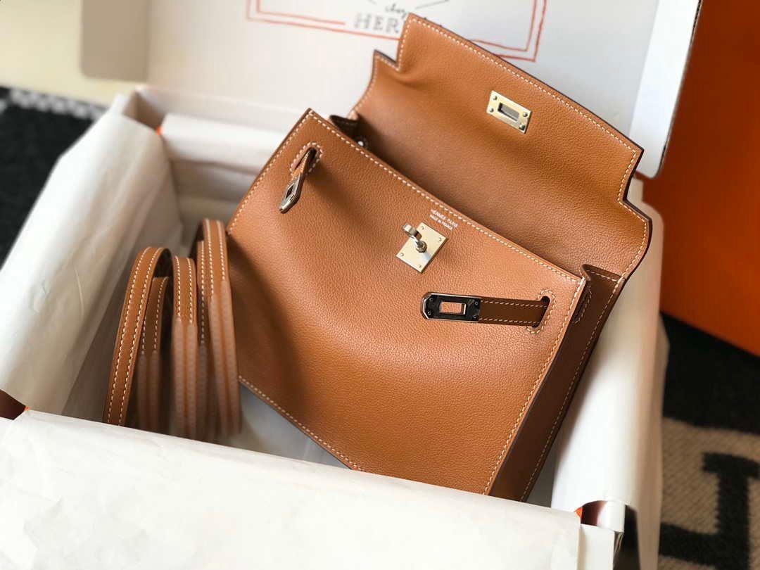 Replica Hermes Kelly Danse 22cm Leather Bag 20353 Tan