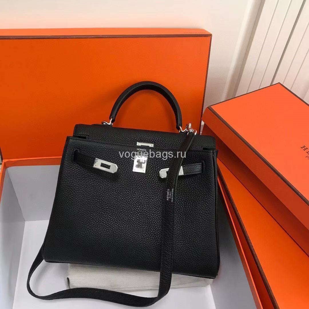 Replica Hermes Kelly Danse 20318 Designer Tote Shoulder Strap Bag 28 32cm Black
