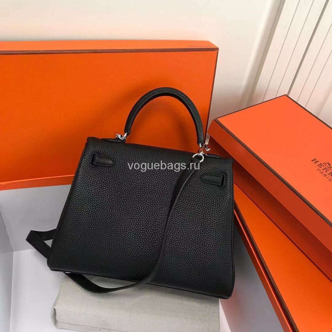 Replica Hermes Kelly Danse 20318 Designer Tote Shoulder Strap Bag 28 32cm Black