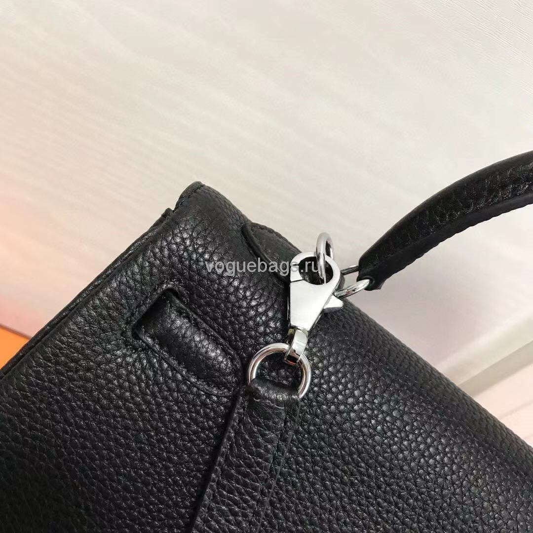Replica Hermes Kelly Danse 20318 Designer Tote Shoulder Strap Bag 28 32cm Black