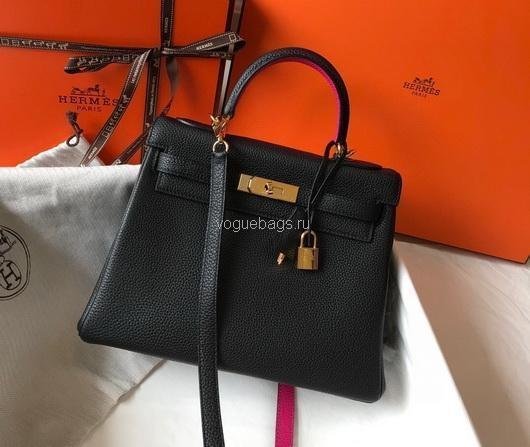 Replica Hermes Kelly Danse 20318 Designer Tote Shoulder Strap Bag 28 32cm Black