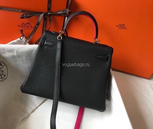 Replica Hermes Kelly Danse 20318 Designer Tote Shoulder Strap Bag 28 32cm Black