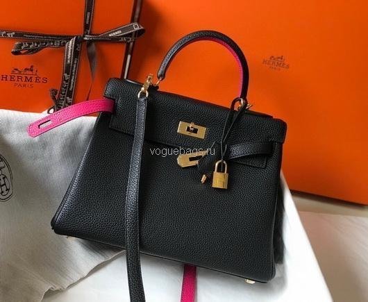 Replica Hermes Kelly Danse 20318 Designer Tote Shoulder Strap Bag 28 32cm Black