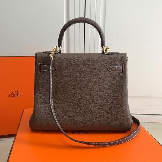 Replica Hermes Kelly Danse 20317 Designer Tote Shoulder Strap Bag Dark Gray