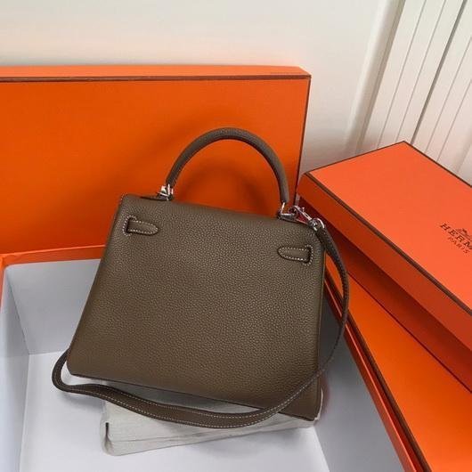 Replica Hermes Kelly Danse 20317 Designer Tote Shoulder Strap Bag Dark Gray