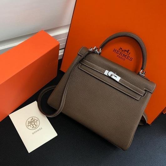 Replica Hermes Kelly Danse 20317 Designer Tote Shoulder Strap Bag Dark Gray