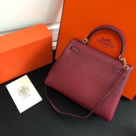 Replica Hermes Kelly Danse 20314 Designer Tote Shoulder Strap Bag Wine Red