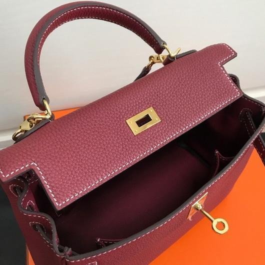 Replica Hermes Kelly Danse 20314 Designer Tote Shoulder Strap Bag Wine Red