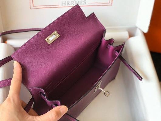Replica Hermes Kelly Danse 22cm Leather Bag 20358 Purple