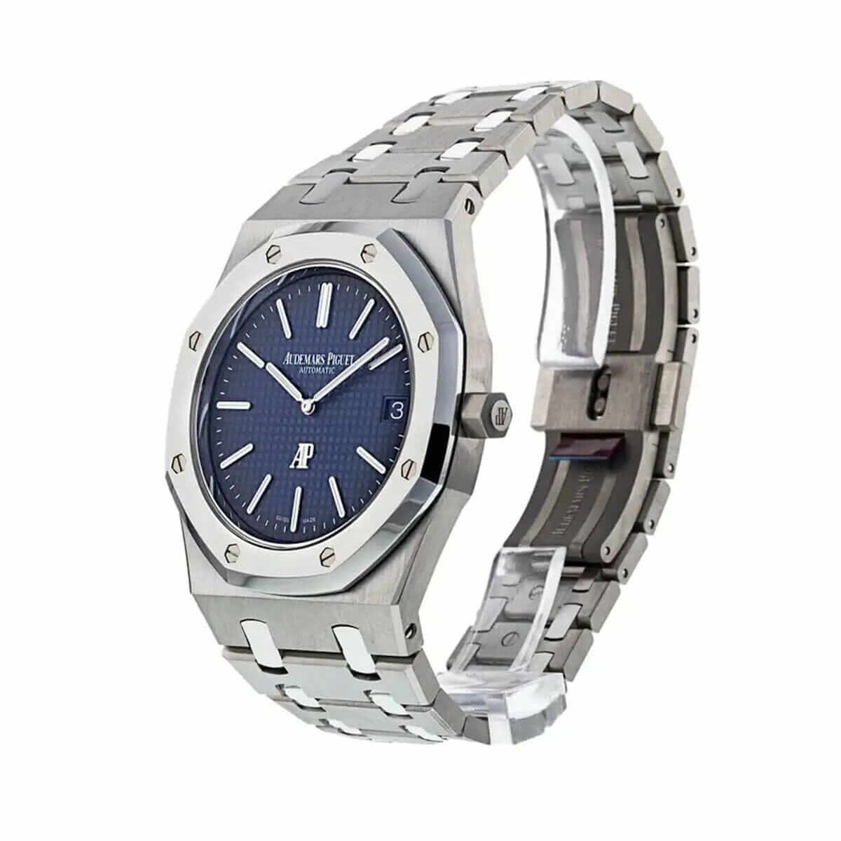 Audemars Piguet Royal Oak “Jumbo” Extra-Thin 16202ST “Blue Dial” Masterpiece Replica